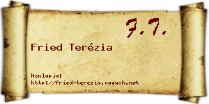 Fried Terézia névjegykártya